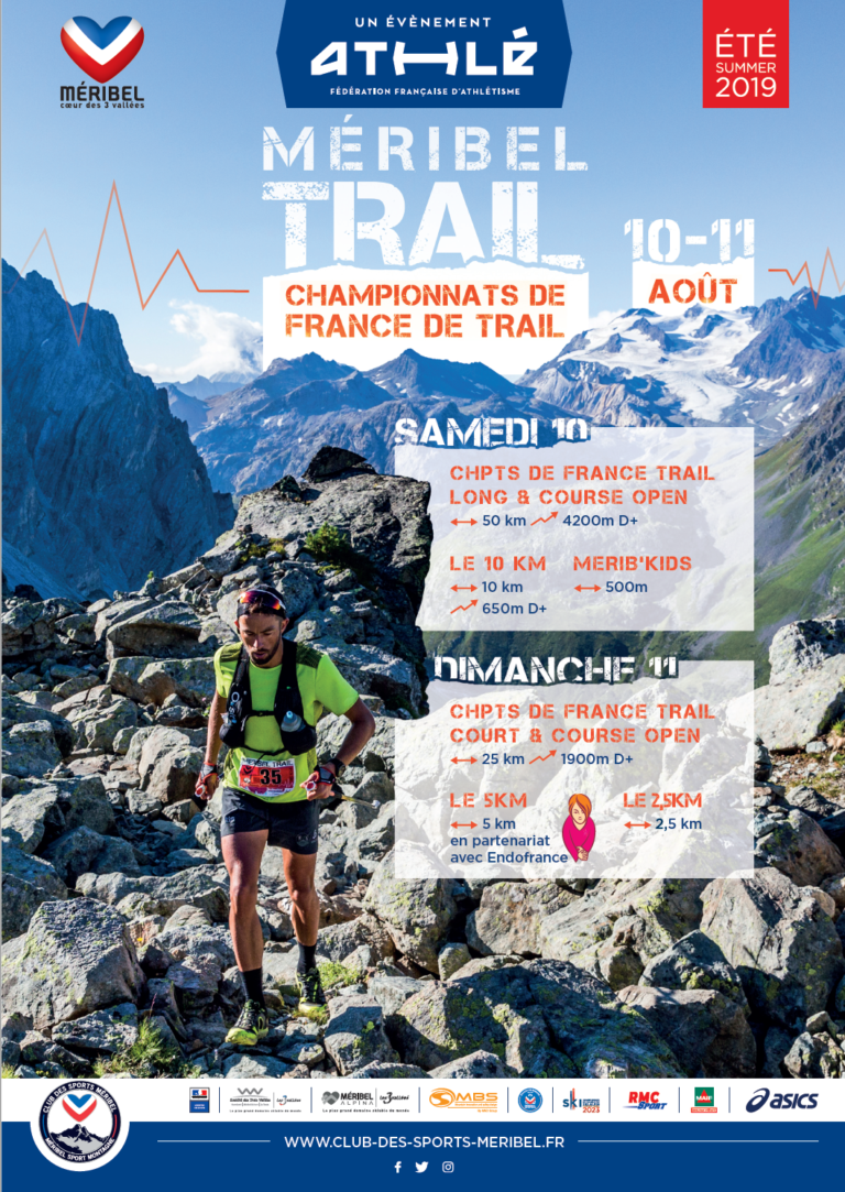 affiche frances de trail Méribel Sport Montagne
